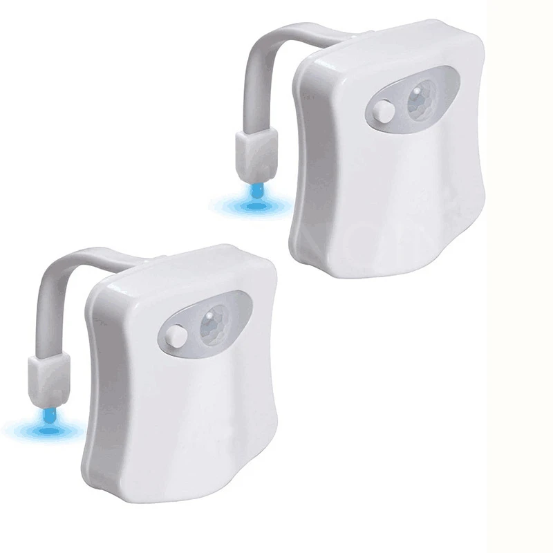 Inteligente sensor de movimento pir toalete assento noite luz, luz de fundo impermeável para vaso sanitário tigela, lâmpada led, wc, 8 cores, 16 cores