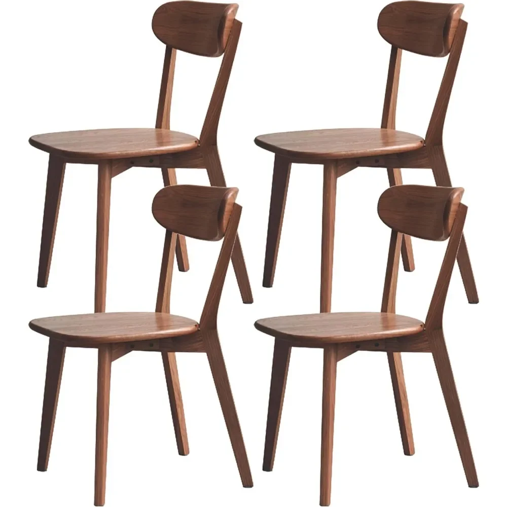 Modern Dining Chairs Set of 4,Solid Oak Wood Dining Chair with Comfortable Backrest