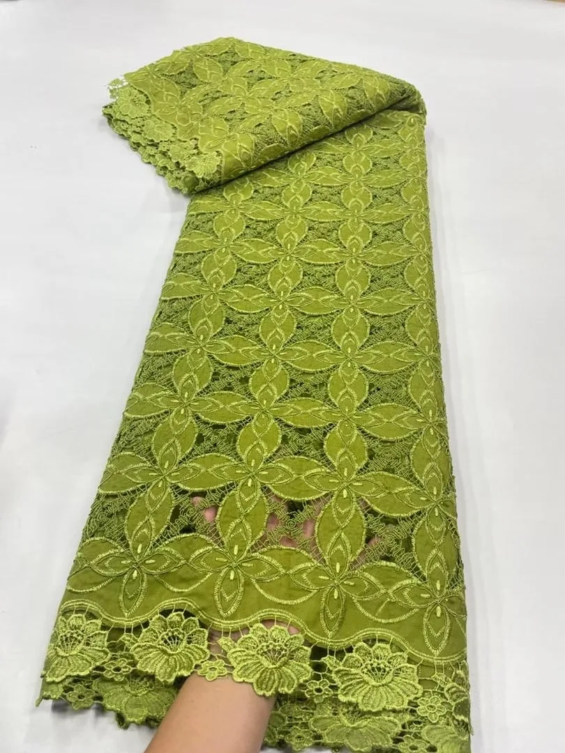 

2025 High-Quality Africa Nigerian Sequins Cotton Embroidery Lace Fabric Tulle for Wedding Party Dress Chiffon jl502 5 Yards