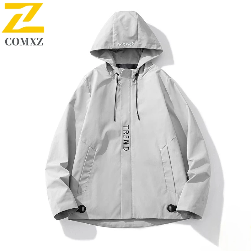 

Модная куртка 2025 года, новая свободная дышащая куртка с капюшоном, уличная водонепроницаемая куртка высокого качества с буквенным принтом 3XL 4XL