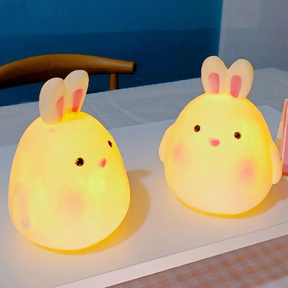 Cartoon Rabbit Lamp Appearance Lighting Flicker-Free Cartoon Bunny Baby Feeding Bedside Lamp Kids Toy