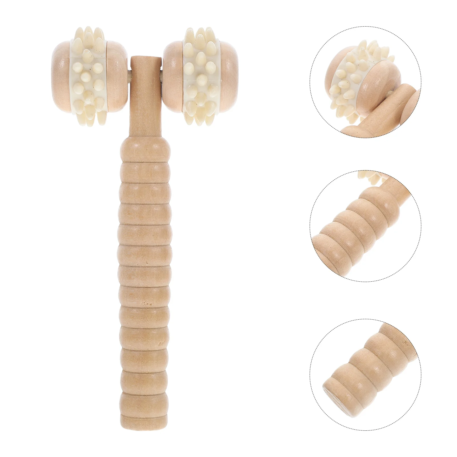 

2 шт. деревянный ручной роликовый массажер портативный ручной инструмент для расслабления мышц для лица, шеи, спины, массажа мышц ног