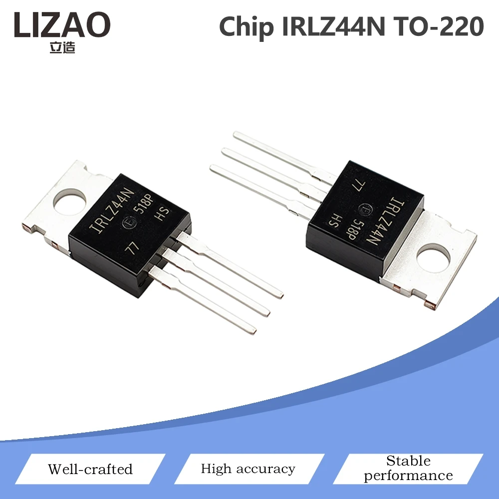 5PCS IRLZ44N TO-220 N-Channel MOSFET Transistor 55V 47A Power Field Effect Tube Low On Resistance For Power Regulation