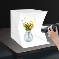 Folding Lightbox Portable Photography LED Photo Studio Tent LED Softbox Background Kit USB Mini Light Box For DSLR Camera Phone