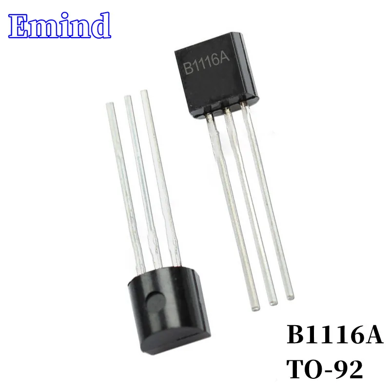 

100Pcs B1116A DIP Transistor TO-92 Type PNP Bipolar Amplifier Transistor 60V/1A