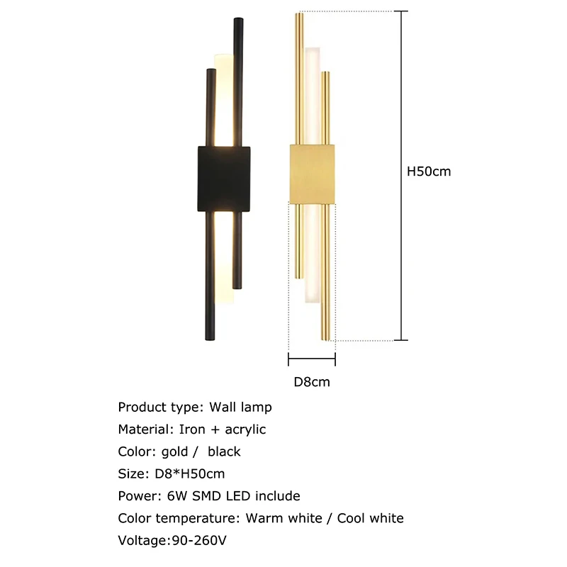 Moderne minimalistische LED-Wandlampen für den Innenbereich, Beleuchtung für Badezimmer, Wandleuchten, Licht für Wohnzimmer, Flur, Schlafzimmer, Dekor, Wandleuchten