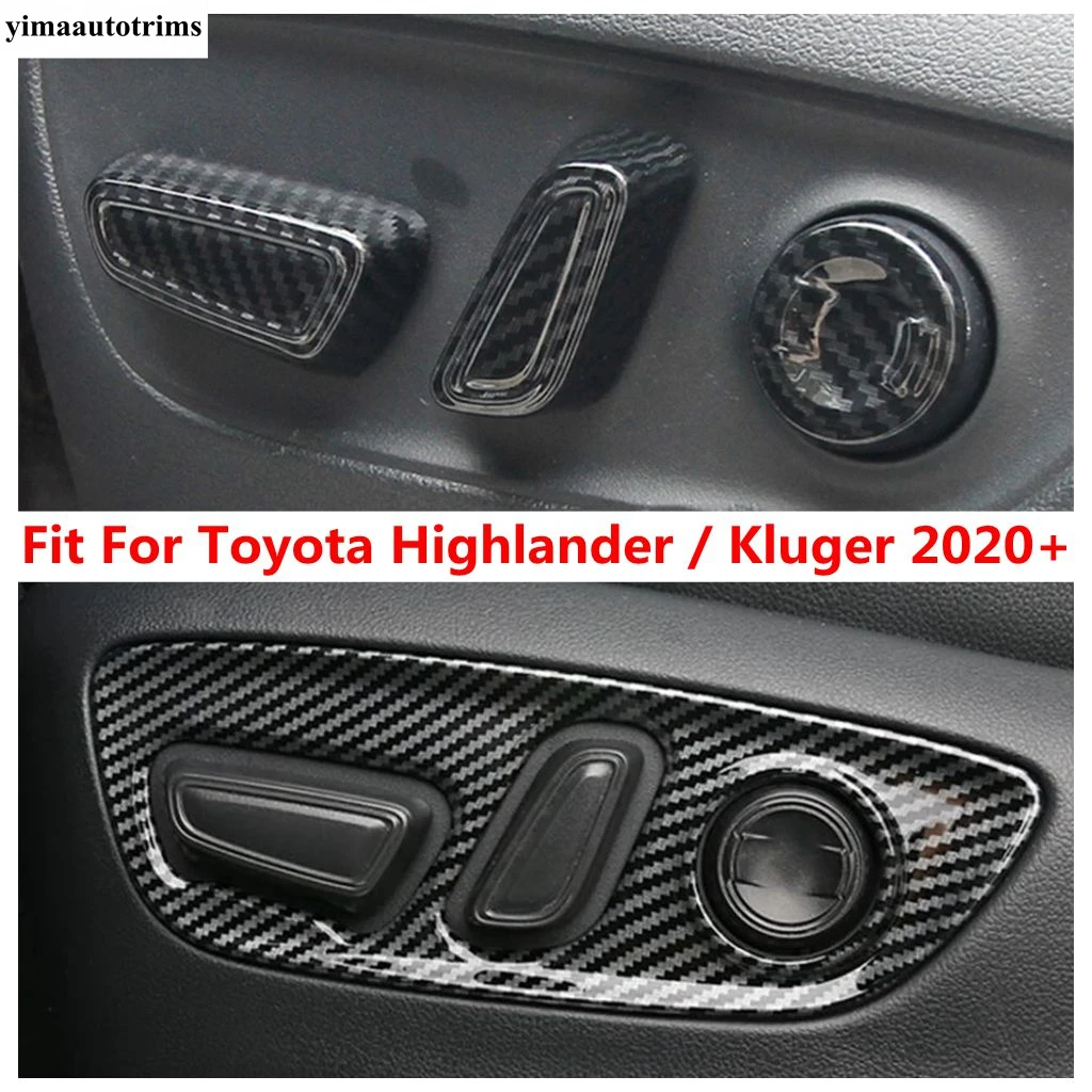 

Car Seat Adjust Button Switch Panel Frame Decoration Cover Trim For Toyota Highlander / Kluger 2020 - 2024 Accessories Interior