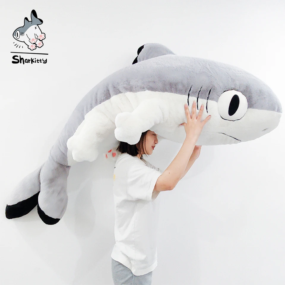 Kawaii Sharkitty  Anime Plush Doll Pillow Soft Stuffed Sleeping Cushion Xmas Anime Christmas Toy Gifts 70cm