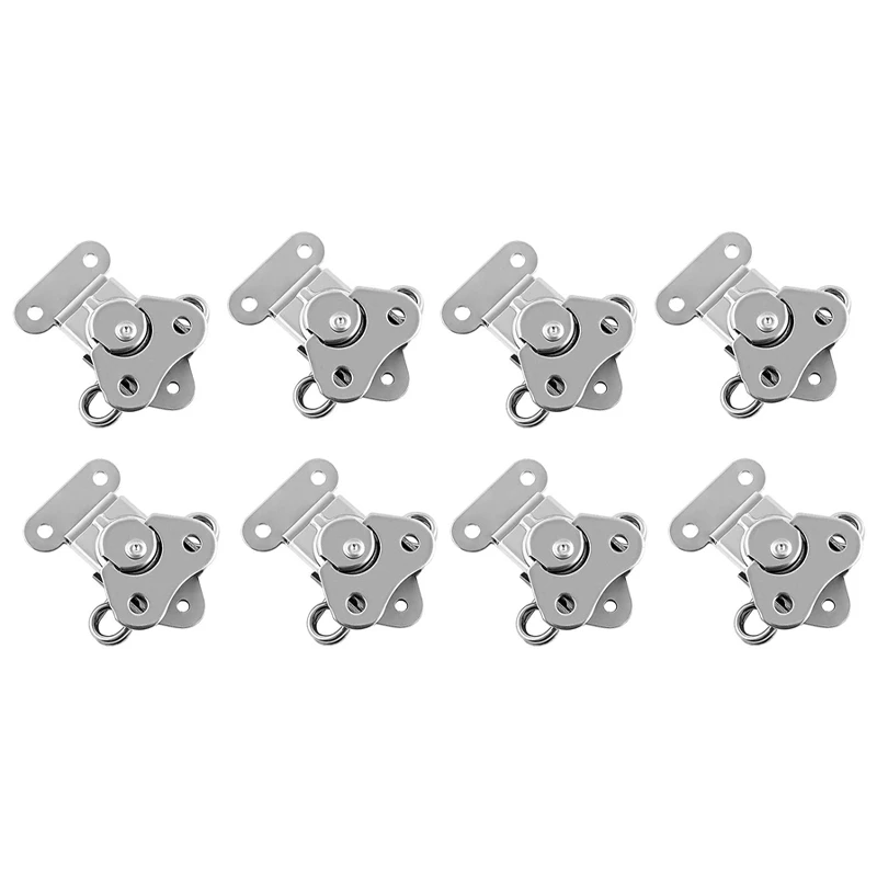 8 Pack 304 Stainless Steel Twist Latch With Keeper And Spring Butterfly Draw Latch For Case Box