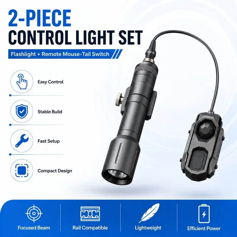 High‑output Focus‑adjustable PLH‑V2 Flashlight, Multi‑mode Bright Lighting Torch with Control‑cable Hobby Accessory