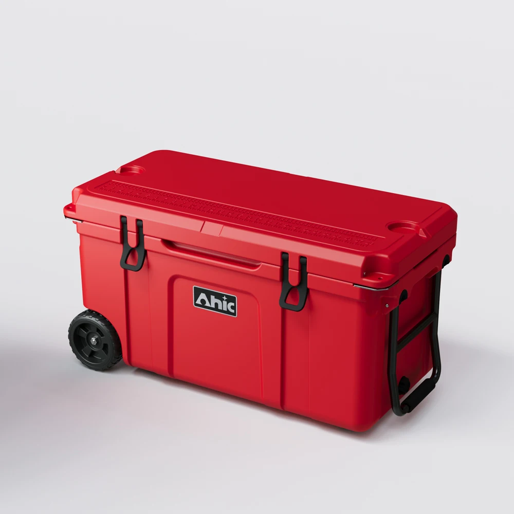 75L Eco-Friendly Recyclable Cooler Box with Wheels Modern Heat Preservation Rotomolded Plastic for Outdoor Fishing Camping