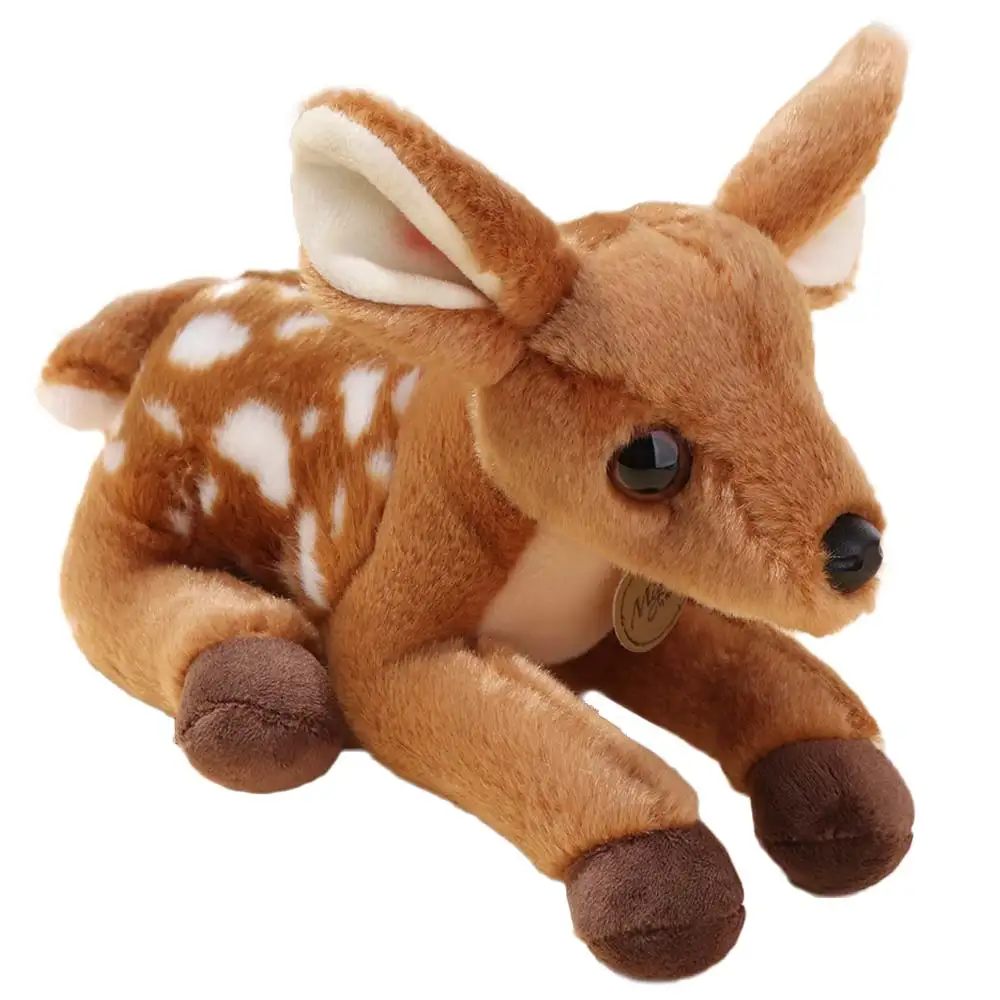 

Boys Girls Forest Animal Sika Deer Bright Color Soft Stuffed Deer Cartoon Kawaii Simulation Deer Birthday Gift