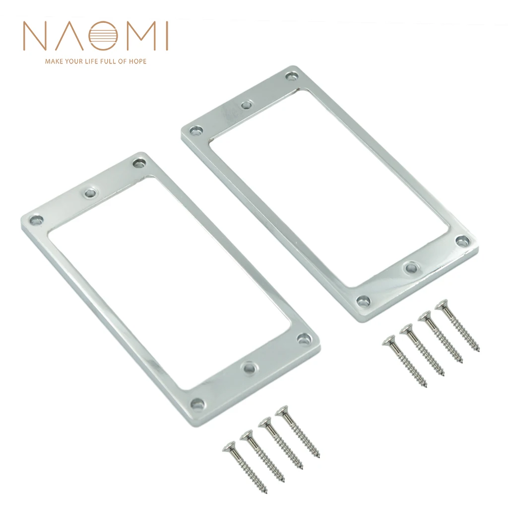 

NAOMI 2Pcs Silver Metal Humbucker Pickup Frame Mounting Rings For Electric Guitar New