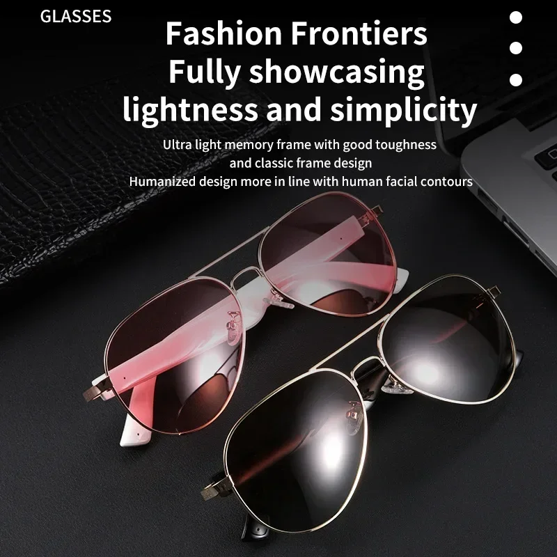 Gafas de sol inteligentes con Bluetooth para hombre y mujer, lentes de sol con Audio, llamada, escucha de canciones, navegación, carga rápida de 15 minutos