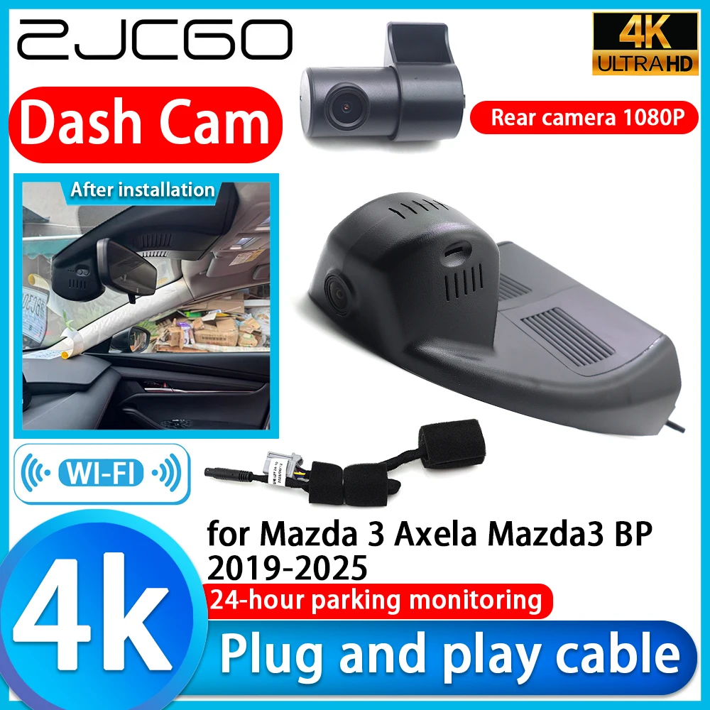 ZJCGO para Mazda 3 Axela Mazda3 BP 2019-2025, Cámara para Auto DVR 4K, Cámara de Tablero UHD 2160P con Lente Sony, Grabación de Video con Monitoreo 24h