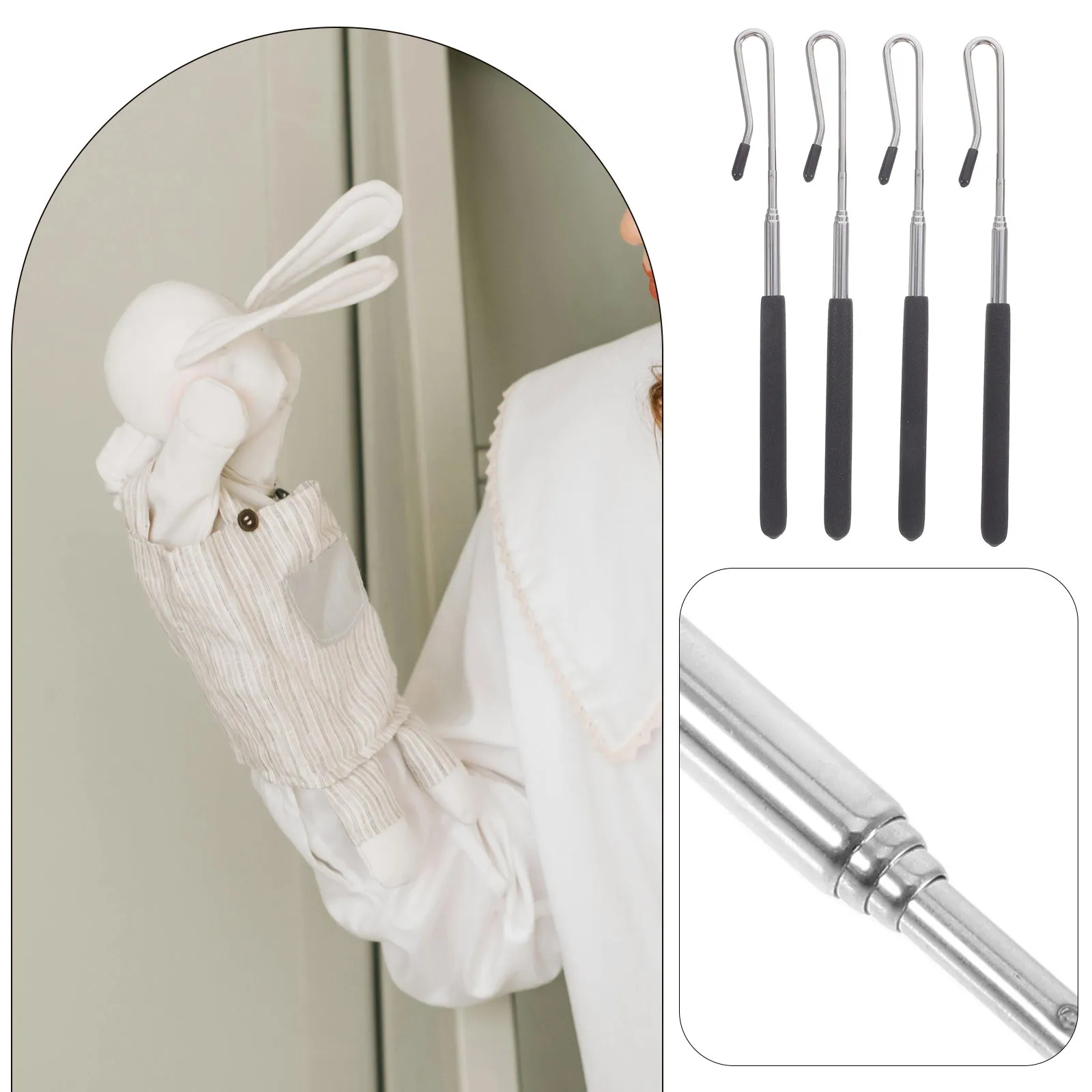 4 Stuks Verstelbare Marionet Controle Hand Staaf Uitschuifbare Metalen Arm Controle Sticks Voor Prestaties 20-55 Cm Marionet handgrepen