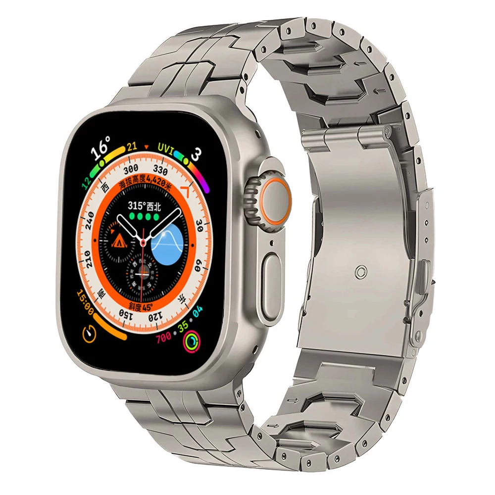 Titanium Band For Apple Watch Ultra 49mm 45mm 44mm 42mm Business Strap For iWatch Series Ultra 8 7 6 SE 5 4 3 metal Bracelet