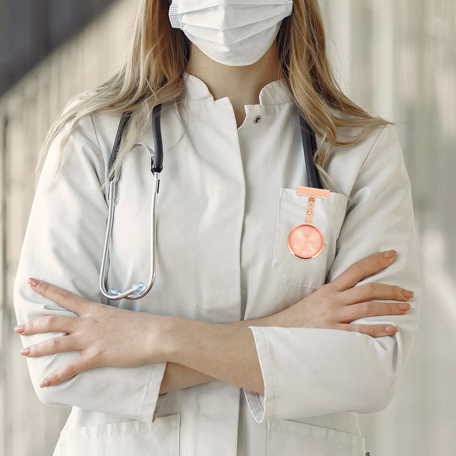 relogio-de-bolso-de-quartzo-para-enfermeiras-design-em-formato-de-chave-a-prova-d'Agua-mostrador-transparente-para-funcionarios-de-clinicas-e-medicos