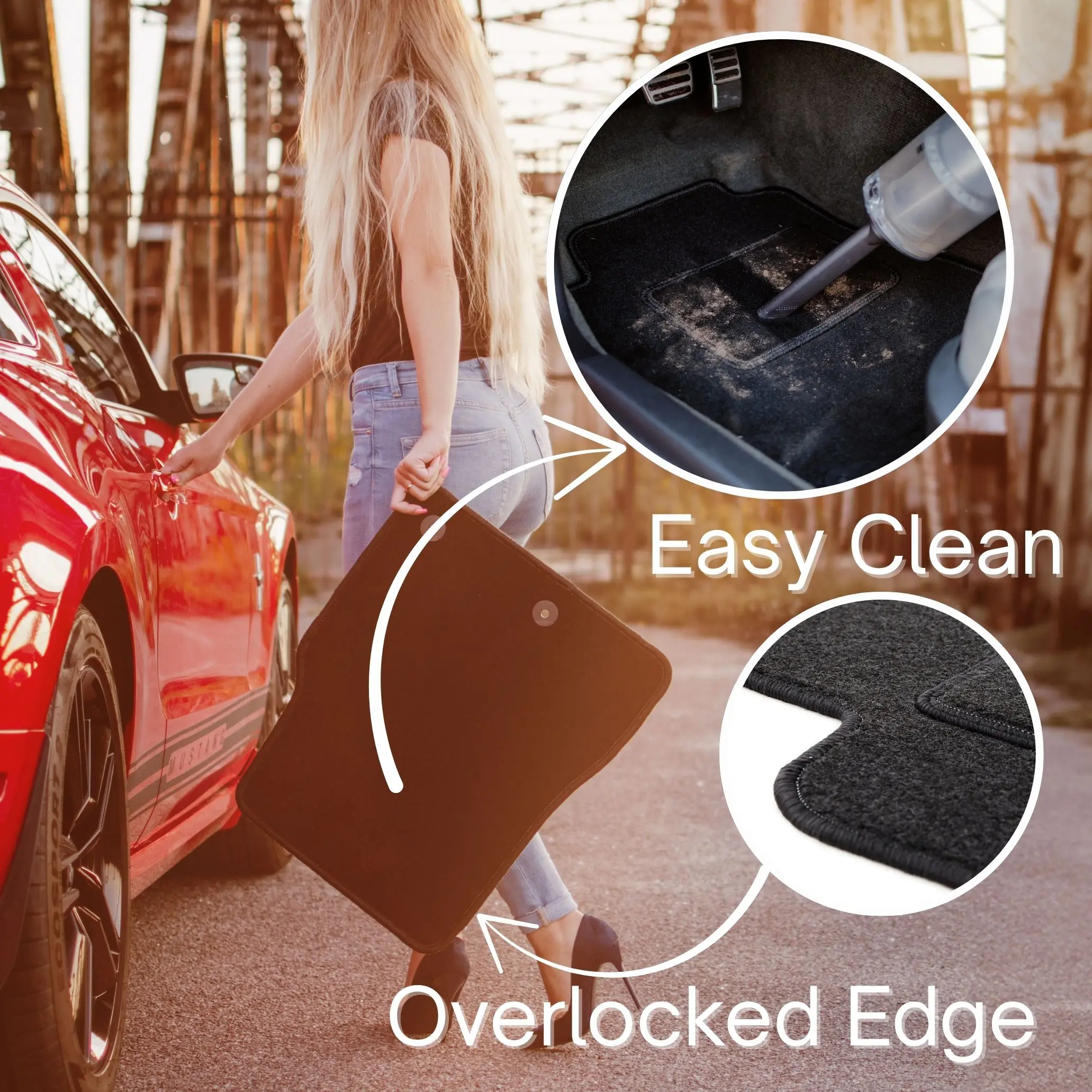 Картина 3: Автомобильные велюровые коврики передние для Alfa Romeo 159, седан, универсал, Sportwagon (2006-2011) -Черный (2 шт)