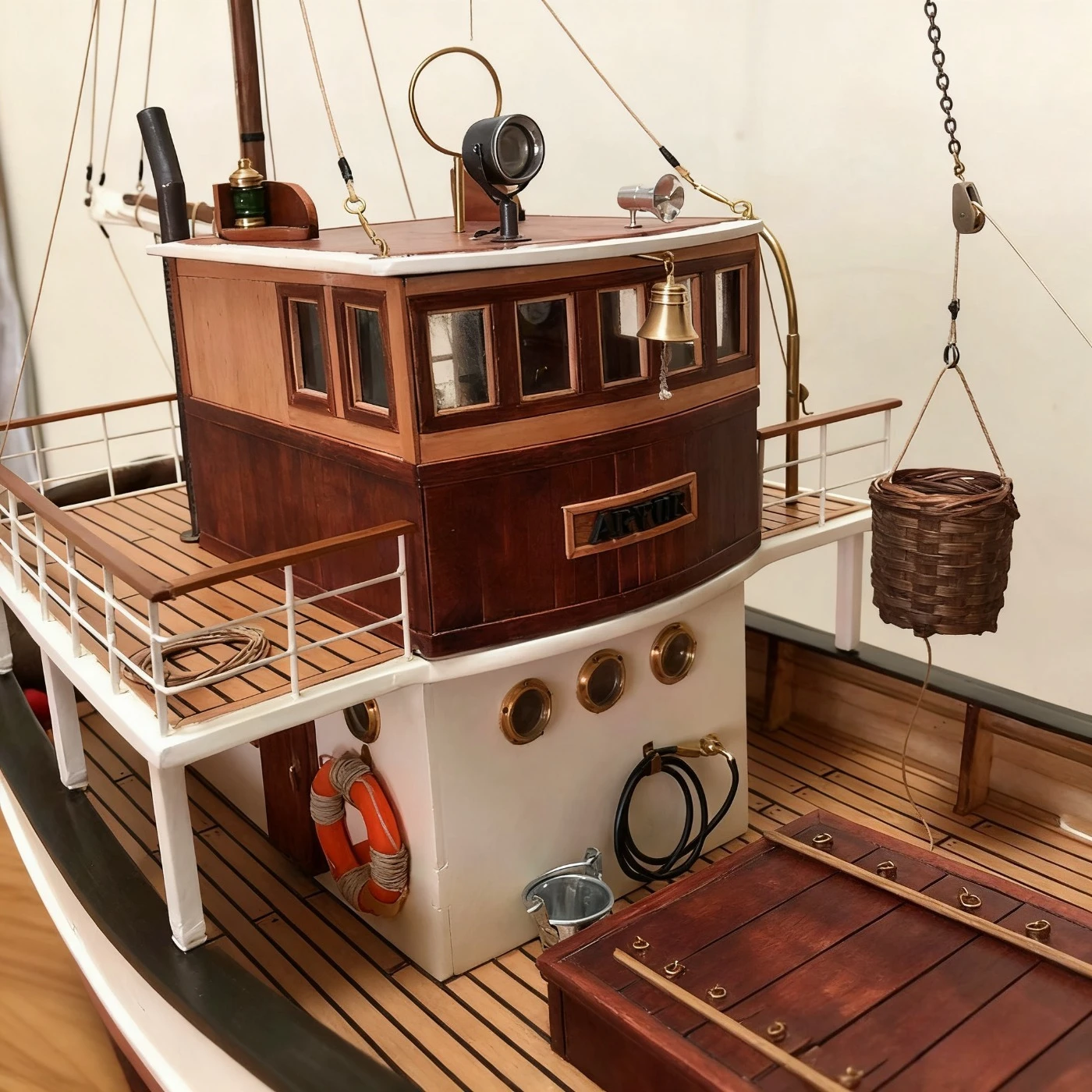 RC Ships113cm Barca da pesca Artur RC Meticolosamente realizzata in legno RC Schiffe Model Kit nave giocattolo