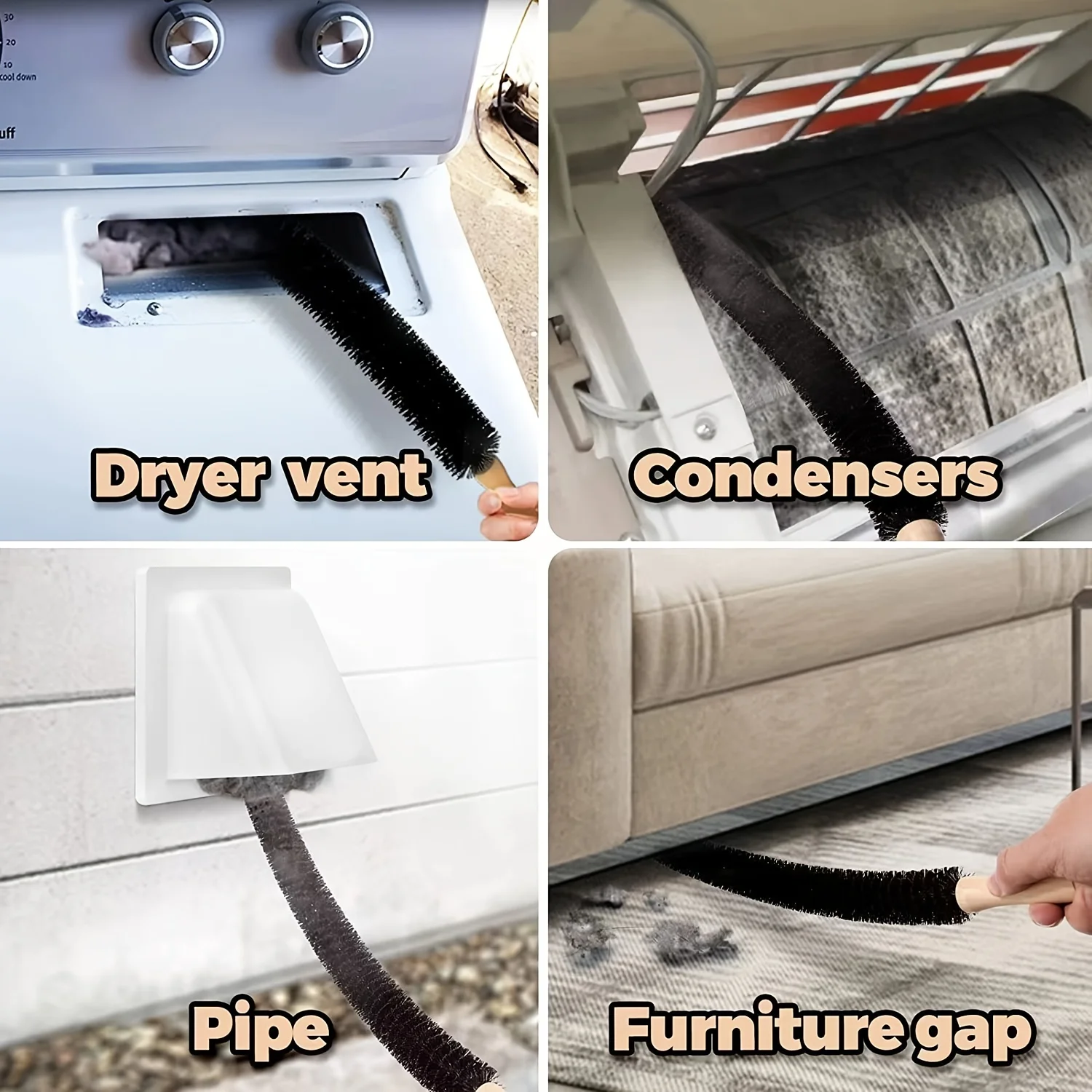 Keep Your Dryer Running Smoothly with this Dryer Vent Cleaner Kit - Includes Lint Remover Brush, Vent Trap Cleaner & More!