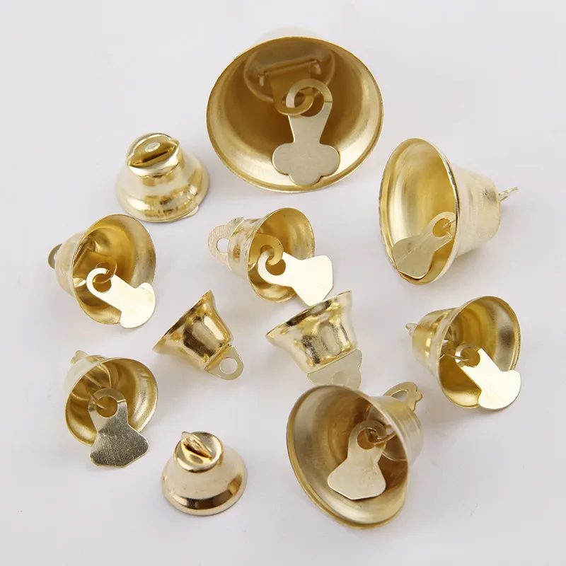 20Pcs Gold Jingle Bells DIY Multisize Bell Craft Mini Bell Bulk for Wedding Festival Holiday Home Xmas Tree Decorations