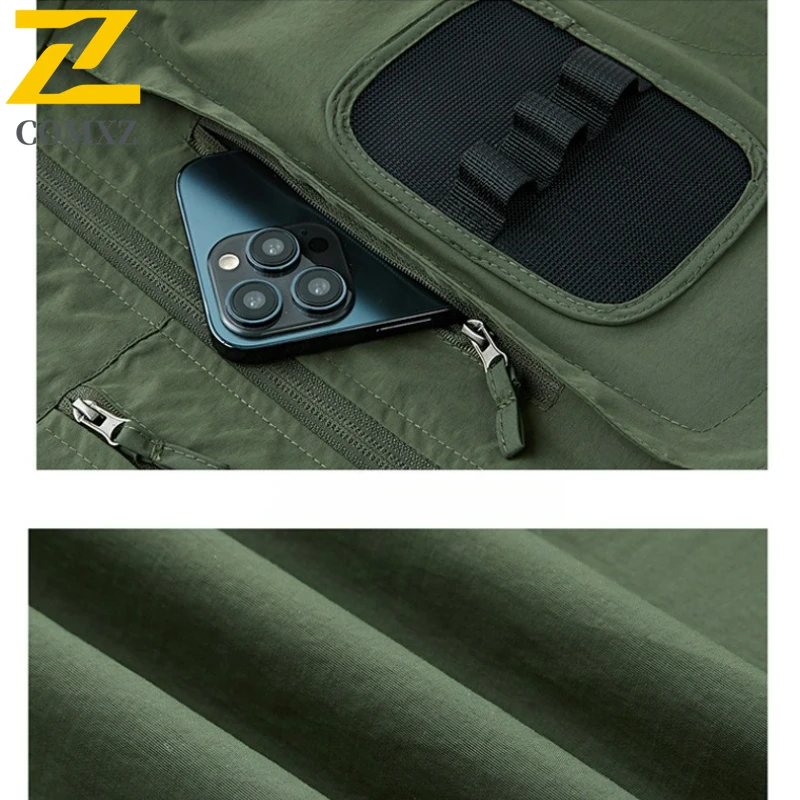 2025 New Male Mesh Fishing Vests Lightweight Joggers Sports Sleeveless Jackets Men's for Travel Climbing Hiking Waistcoat 6XL