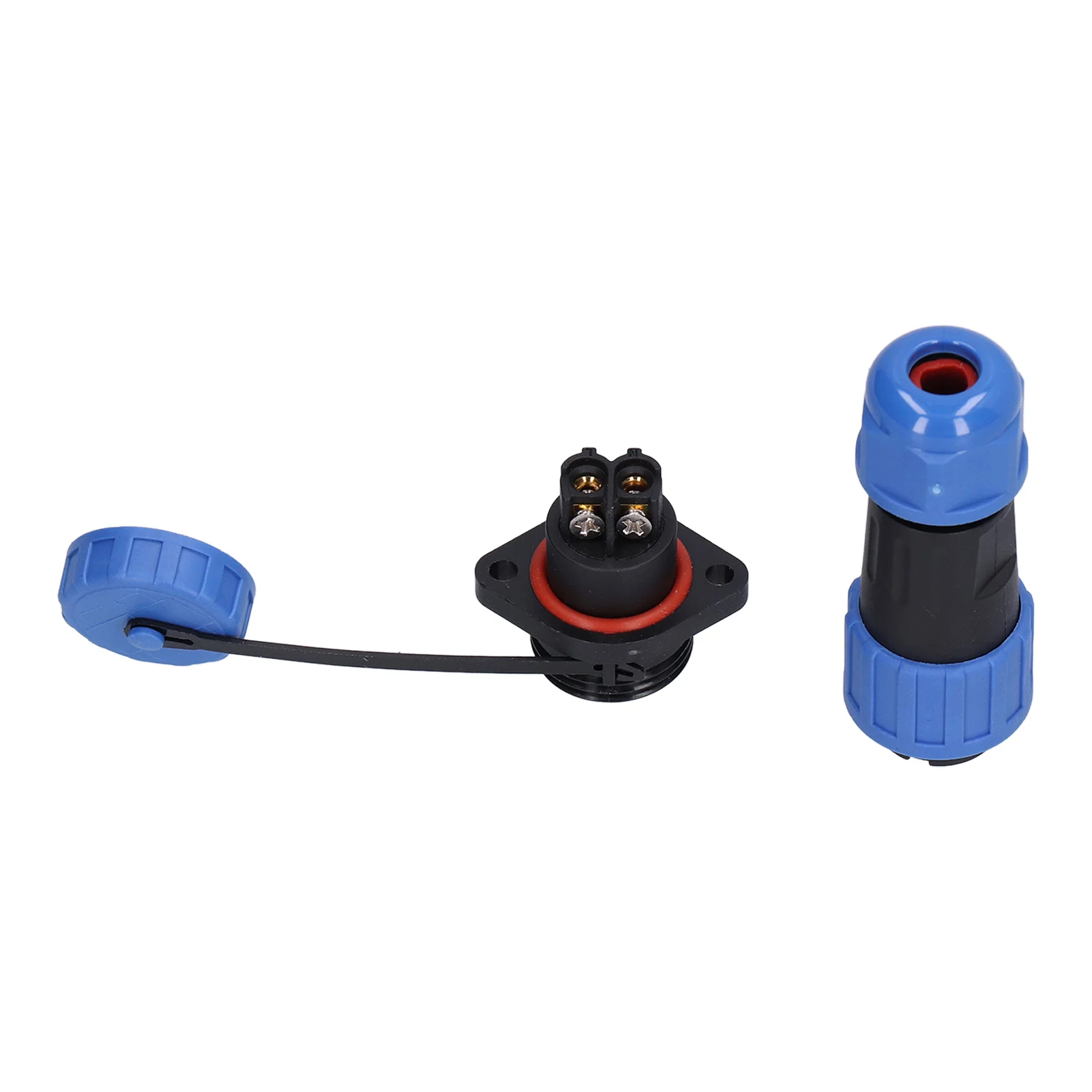 Aviation Socket Waterproof Connector 2 Pin IP68 Aviation Power Socket 250V 20A Flanged for Cable Wire LP16 Waterproof Connector