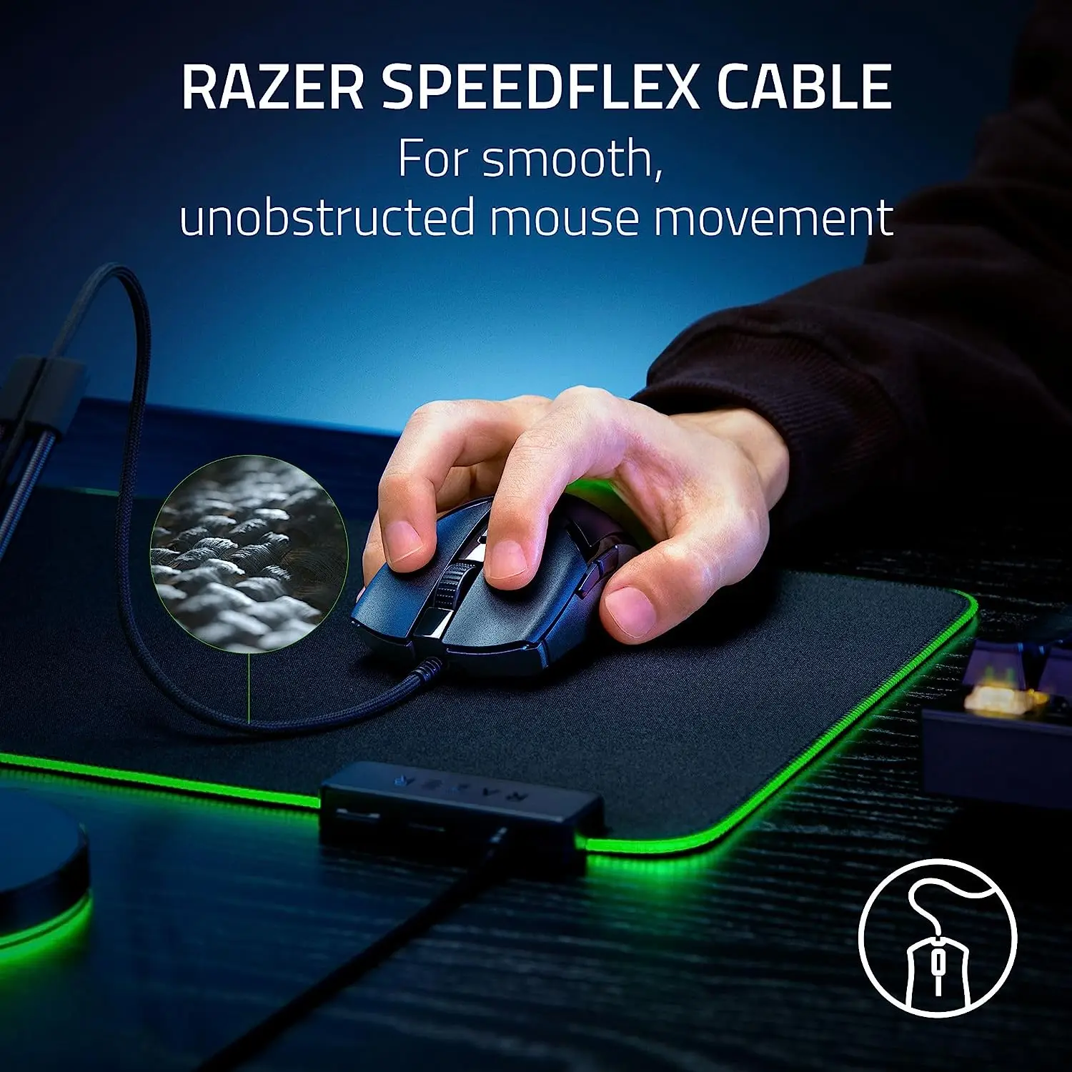 ماوس ألعاب سلكي خفيف الوزن من Razer-Cobra ، مفاتيح ماوس بصري ، إضاءة كروما مع إضاءة متدرجة ، Gen-3 ، 58g ، جديد ، أصلي