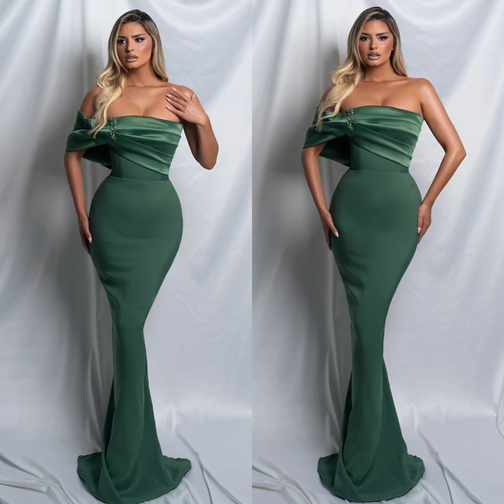 Vestido de noche elegante personalizado con un hombro y jersey de temperamento, vestidos para ocasiones especiales y delicados vestidos de fiesta de sirena