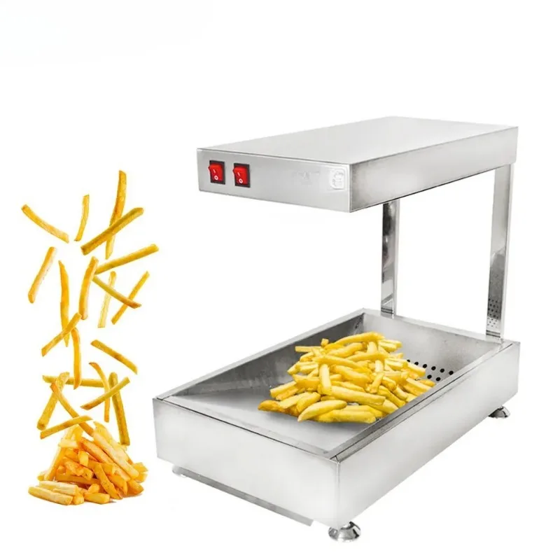 French Fries Warmer Churros Insulation Machine Stainless Steel Commercial Food Warmer Table Keep Warm Waffle/Cake/Donuts