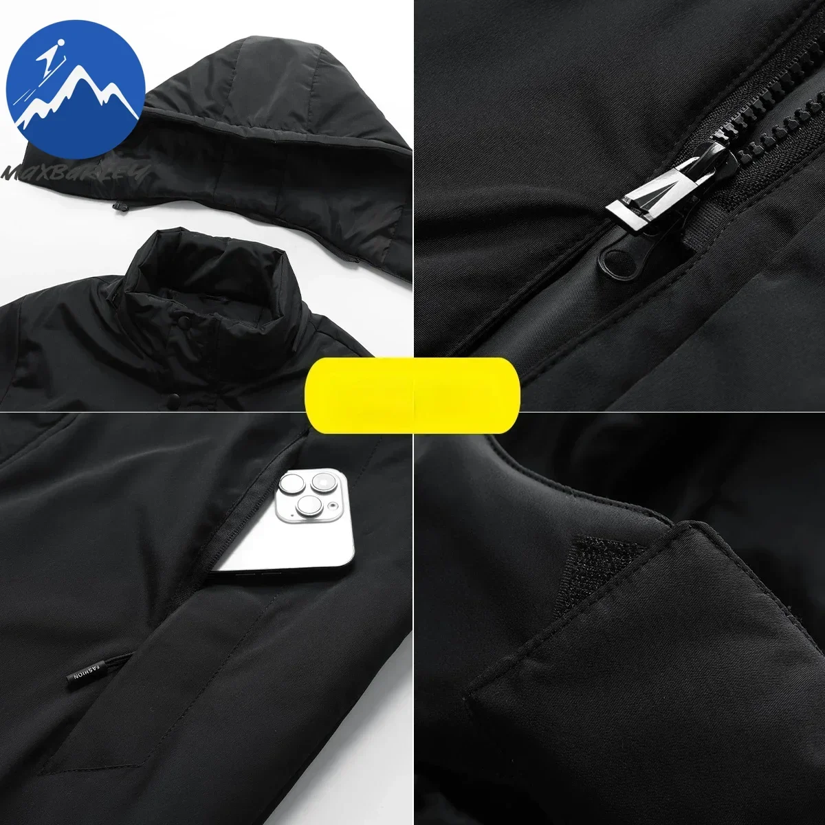 Winter Long Jacket Men luxury 3 1-in -1 Removable 2-piece Set Warm Padded Jacket Snow Waterproof Thick Hooded Windbreaker Parkas