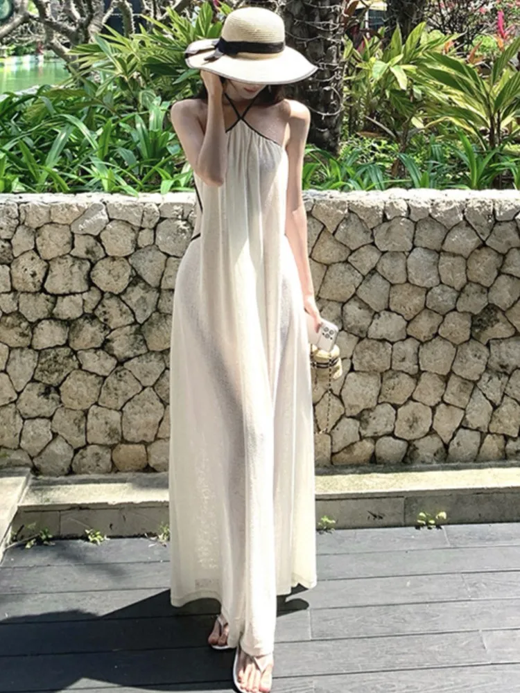 

Summer Cover Ups Women Swimsuit Spaghetti Strap Robes Bathing Suit 2026 New Perspective Beach Holiday Maxi Dresses Cover-Up