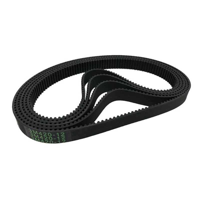 Rubber Strap Drive Belt 390-3-M-12 Black Electric Parts Repair Replacement Thickened Timing Belt Rubber Strap Strong