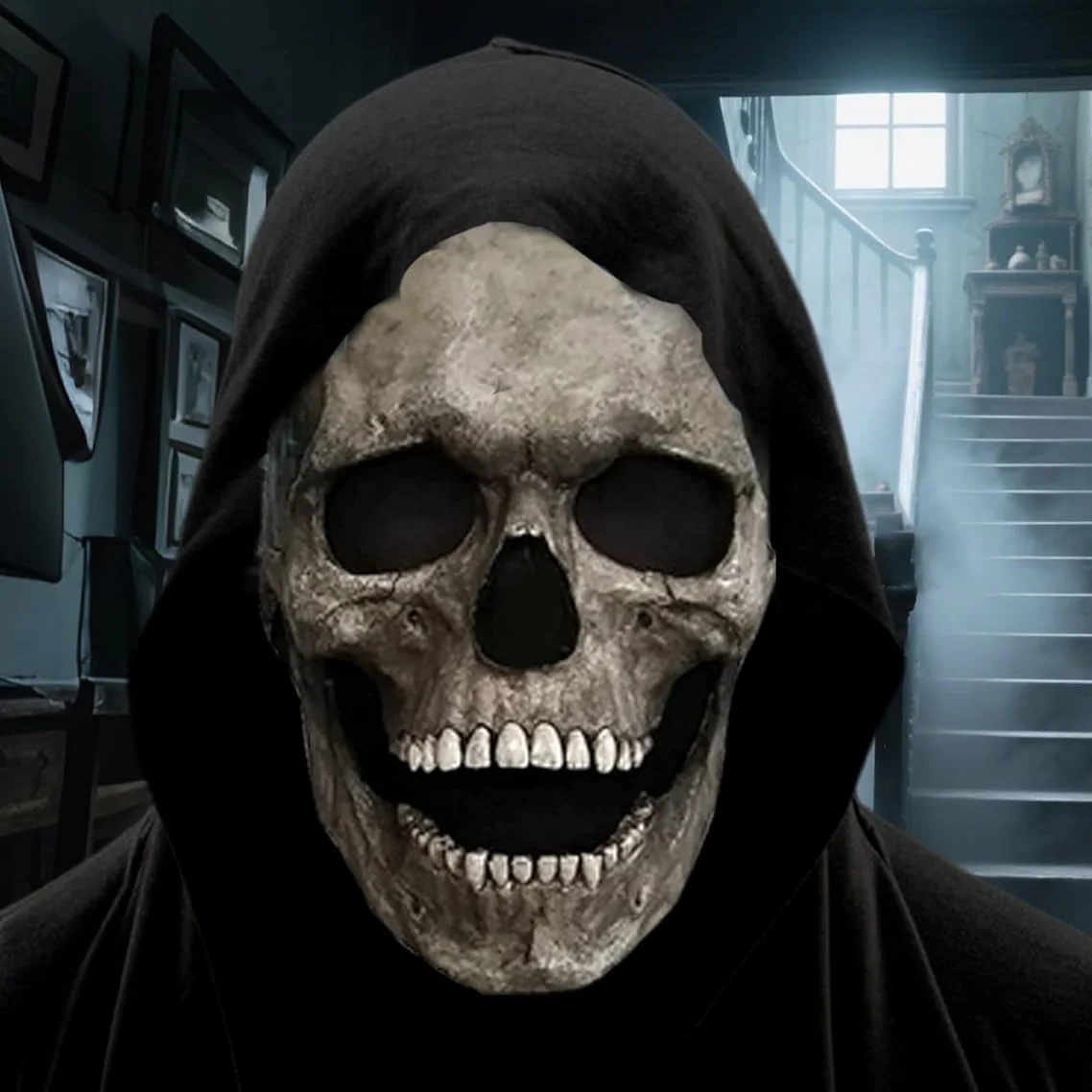 Full Head Skull Mask Carnival Adults Realistc Anonymous Halloween Moveable Mouth Jaw Anime Horror Helmet Skeleton Headgear Masks