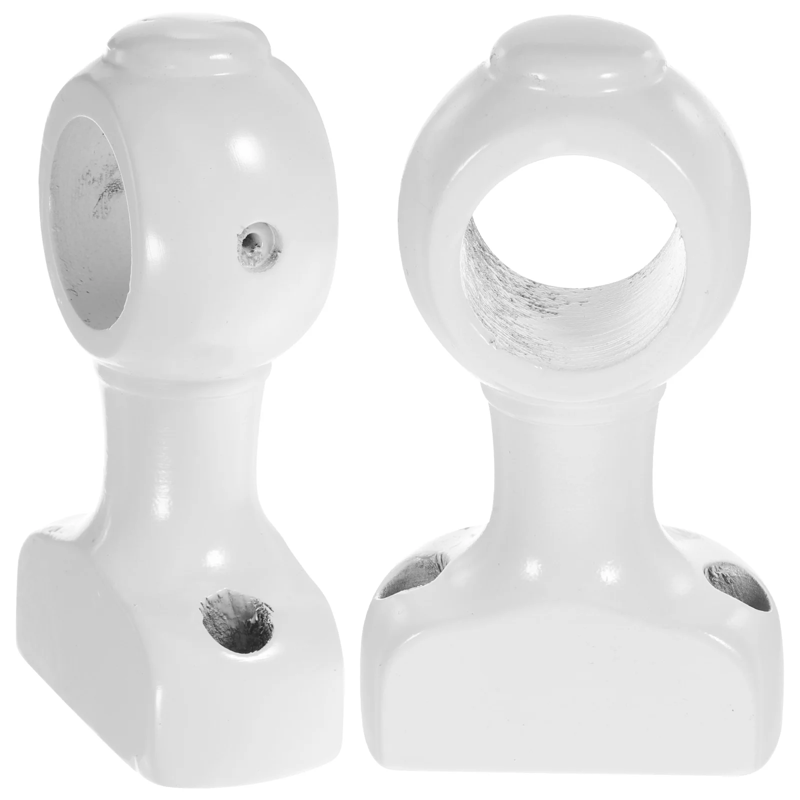 

2Pcs White 28Mm Closed Curtain Rod Brackets Wall Mount Holders Strong Capacity Modern Style Living Room Bedroom Office
