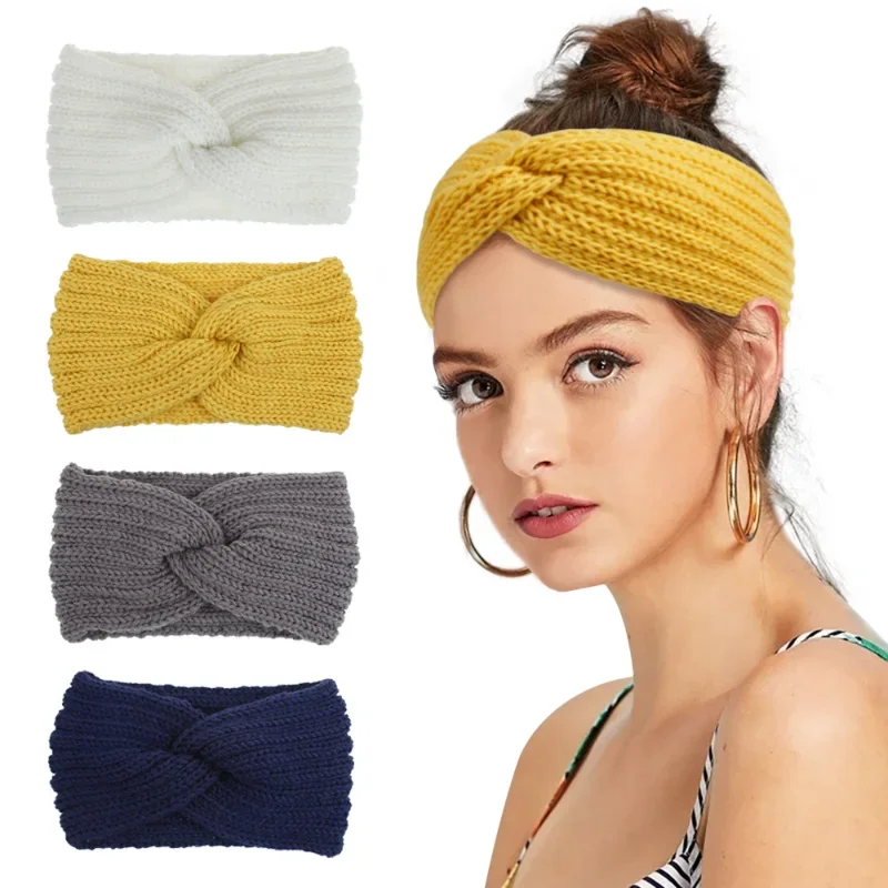 Winter Warm Headband for Women Woolen Knitting Headbands Wool Knitted Elastic Headband Headwear Girls Hair Band Hair Accessories