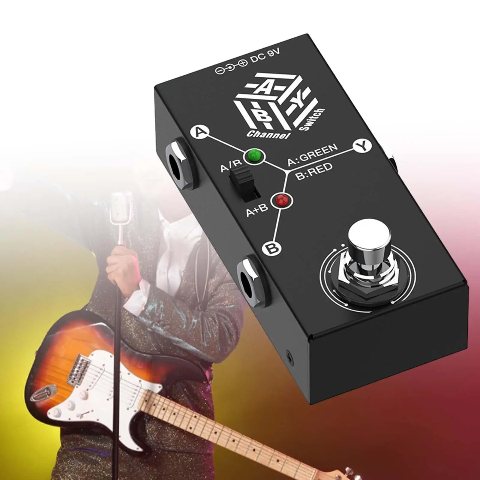 Metal ABY Channel Switch Effects Pedal Dual Channel Selector Guitar Effect Device for Electric Guitar Setup