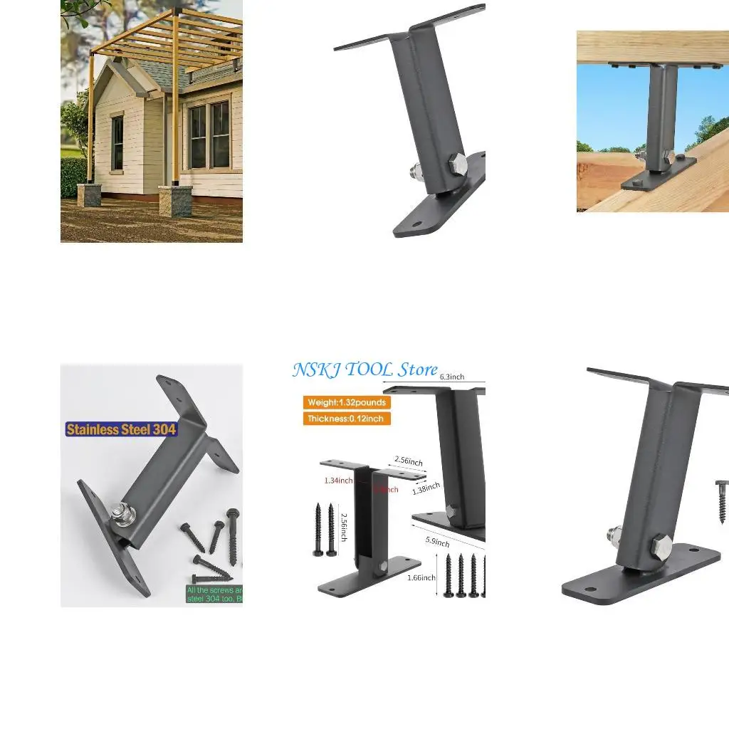 L8RC Beam Outdoor Pergola Beam يدعم في تآكل الفولاذ المقاوم للصدأ مقاومًا لبراءة الشرفات ، سمك جدار 6 بوصات