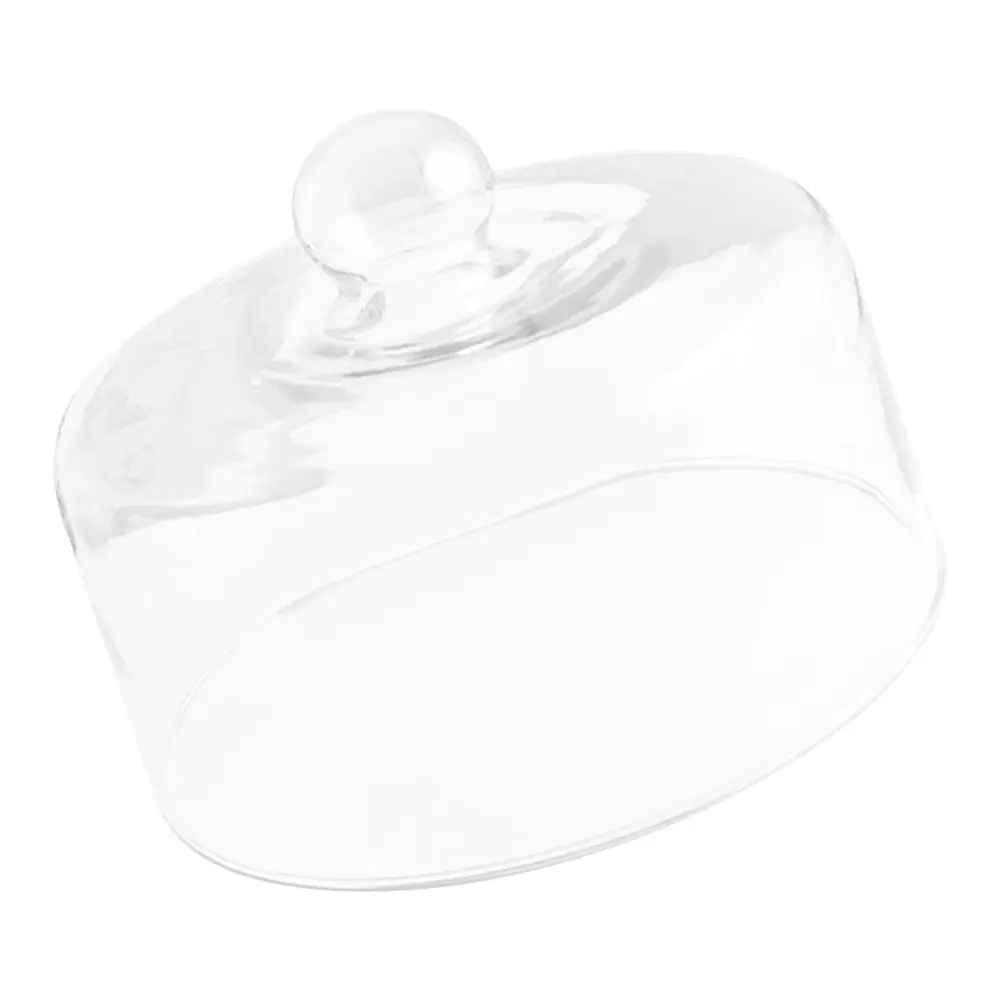 21Cm Glass Cake Dome Cover Clear Transparent Dessert Display Dome for Cakes Pies Pastries Fruit Bread Cheese Protection Home