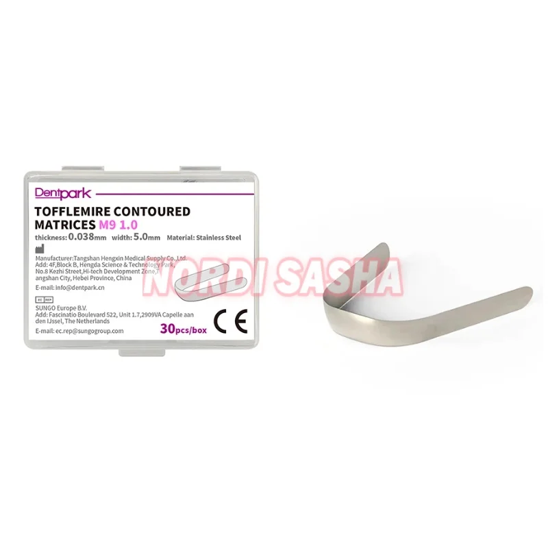 30 قطعة مصفوفة الأسنان توفلمير احيط المصفوفات مزدوجة احيط الفولاذ المقاوم للصدأ مصفوفة العصابات عرض 6.3 مللي متر/5 مللي متر مادة طبيب الأسنان #6