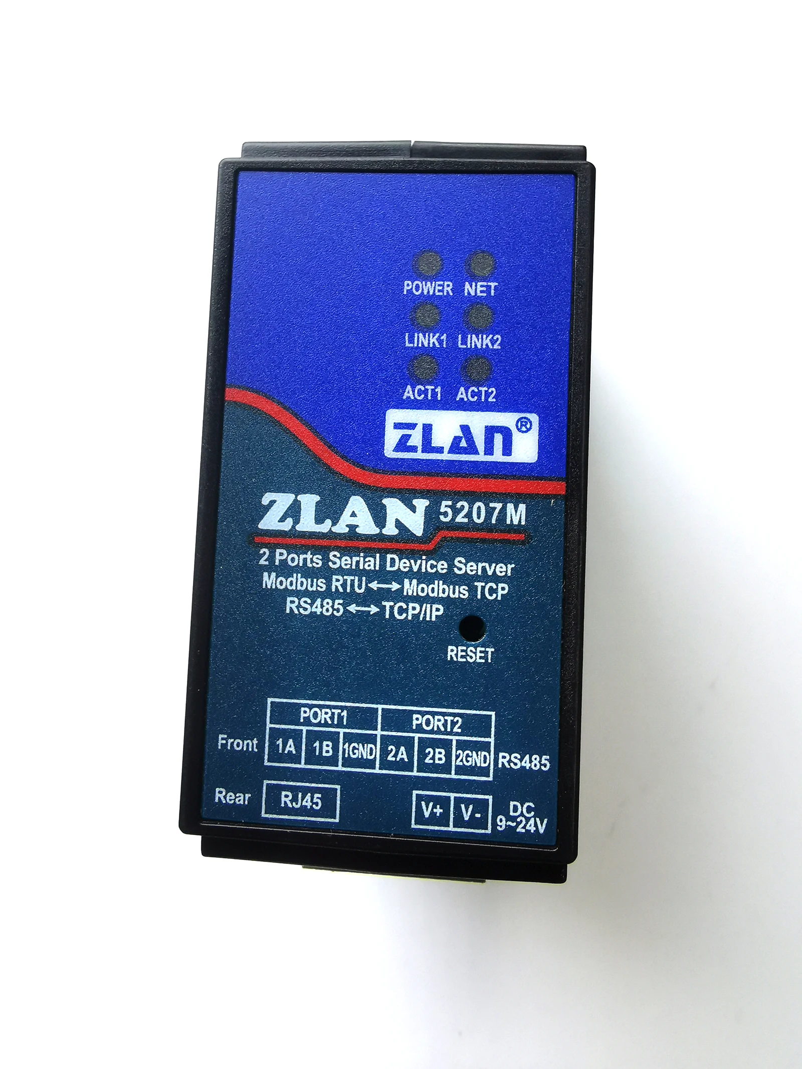 ZLAN5207M 2 Ports RJ45 Industrial Rs485 to Rj45 Ethernet Serial Server