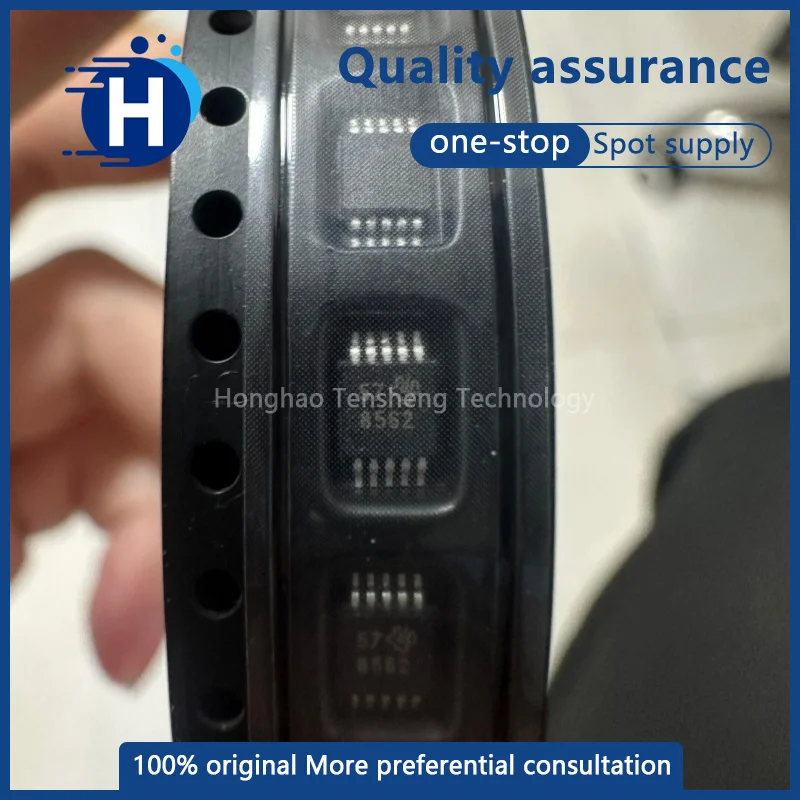 1 piece of high-quality DAC8562SDGSR (silkscreen-marked 8562) analogue-to-digital converter (ADC) chip in VSSOP-10 surface-mount