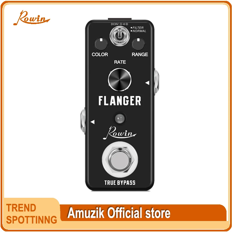 Rowin-Pure Analog Flanger Guitar Effect Pedal, Static Filtering, True Bypass, Vintage Electric Guitar Accessories, LEF-312