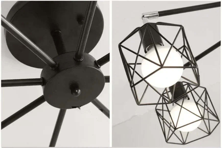 

Bedroom Living Lampshade spider Vintage ceiling lamp with chandelier room Kitchen Restaurant Industrial loft chandeliers Fixture