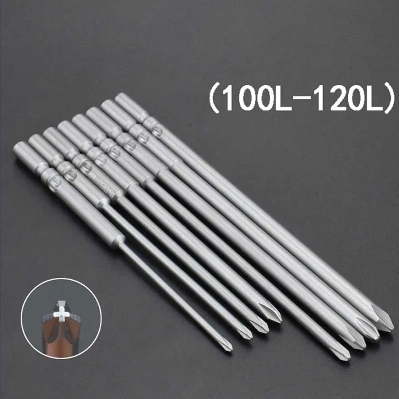 10pcs 100mm/120mm long Phillips screwdriver bit electric 801 5mm Round handle Cross head PH00 PH0 PH1 PH2 Hand Tool accessories