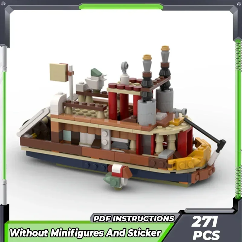 Moc อาคารอิฐทหารเรือ Forest Steamboat เทคโนโลยี Modular Blocks ของขวัญของเล่นเด็ก DIY ชุดประกอบ