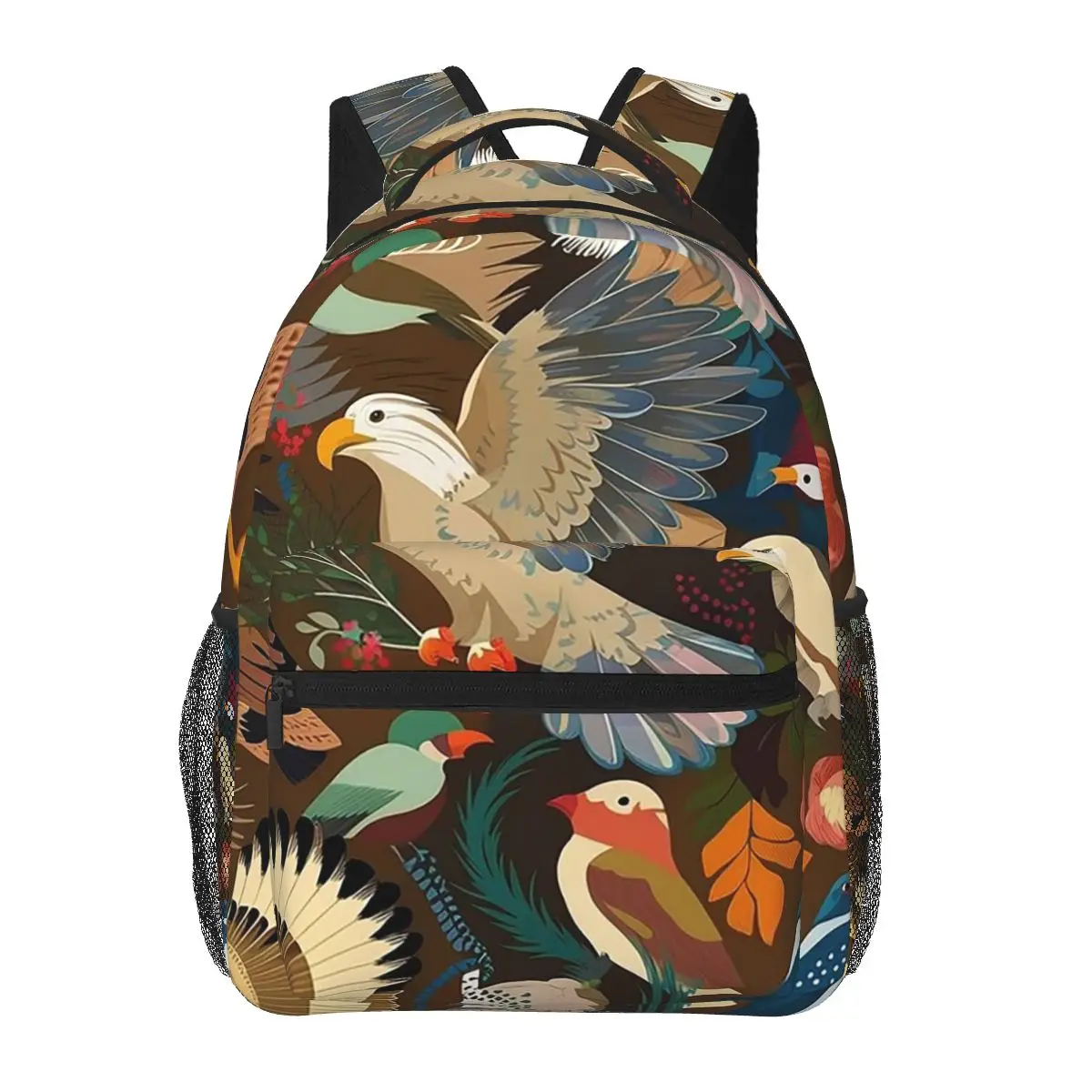 Cute Parrots Parakeets Budgie Cockatiel Bird Student Backpack School Bag Hiking Travel Daypack for Unisex Bookbag Shoulder Bags
