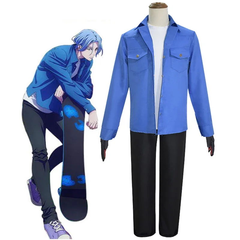 

Anime SK8 The Infinity Langa Hasegawa Cosplay Costume SK Eight Blue Skating Street Jacket Scholl Uniforms Suit