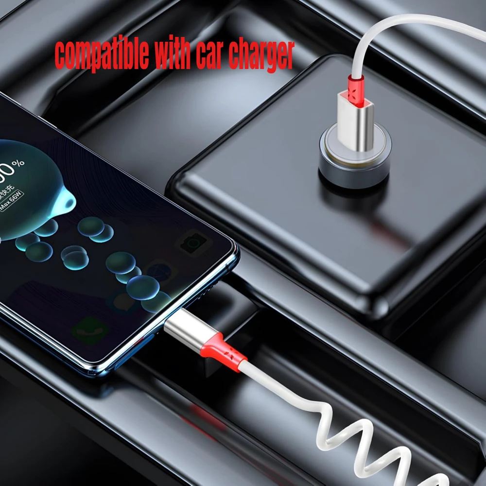 Car Spring USB Type C Cable USB C to USB C Cable 100W PD Fast charging For iPhone 17 15 pro Max huawei for Samsung S23 data 5A